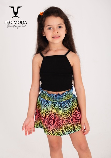 Summer skirt and t-shirt set for kids - Black