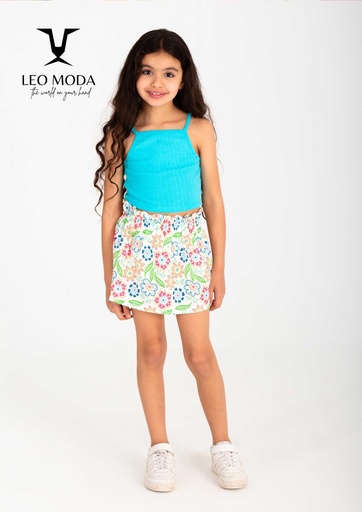 Summer skirt and t-shirt set for kids - Aqua