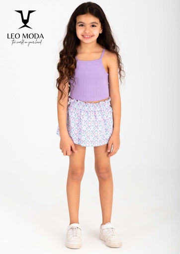 Summer skirt and t-shirt set for kids - Mauve