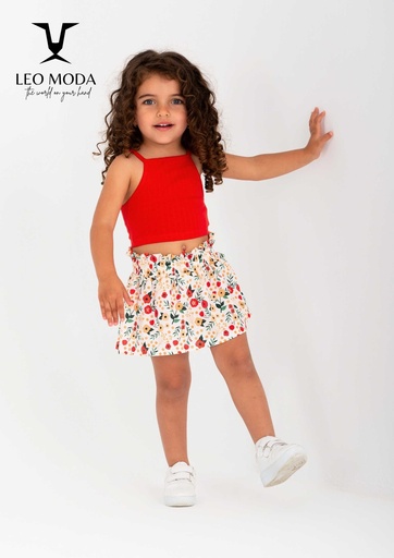 Summer skirt and t-shirt set for kids - Red
