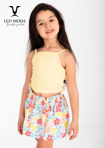 Summer skirt and t-shirt set for kids - Yellow